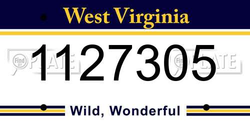 1127305 West Virginia License Plate
