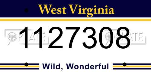 1127308 West Virginia License Plate