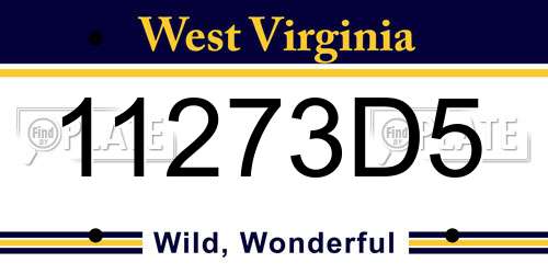 11273D5 West Virginia License Plate
