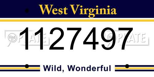 1127497 West Virginia License Plate