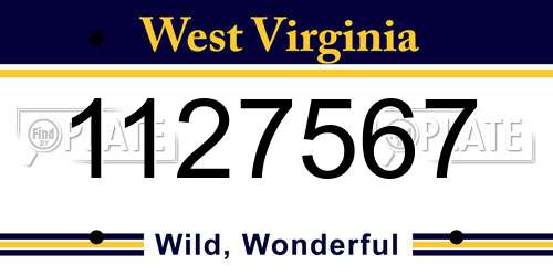 1127567 West Virginia License Plate