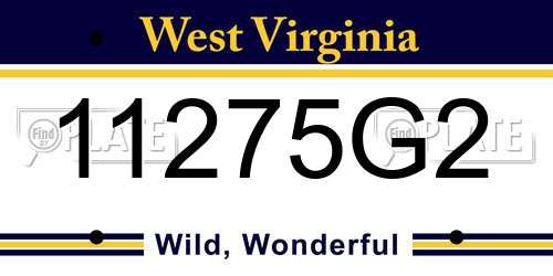 11275G2 West Virginia License Plate