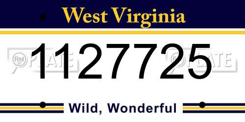 1127725 West Virginia License Plate