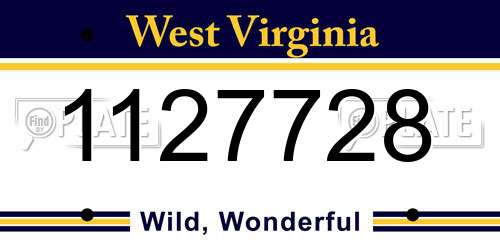 1127728 West Virginia License Plate