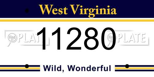 11280 West Virginia License Plate