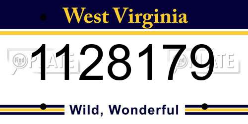 1128179 West Virginia License Plate