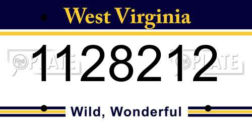 1128212 West Virginia License Plate
