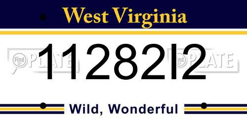 11282I2 West Virginia License Plate