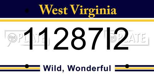 11287I2 West Virginia License Plate
