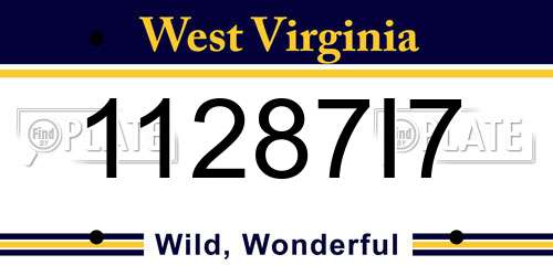 11287I7 West Virginia License Plate