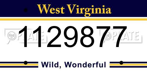 1129877 West Virginia License Plate
