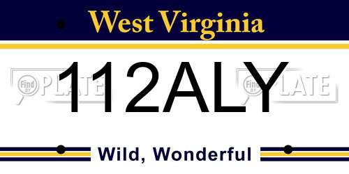 112ALY West Virginia License Plate