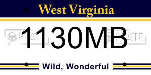 1130MB West Virginia License Plate