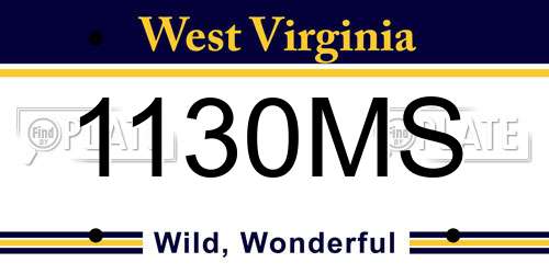1130MS West Virginia License Plate