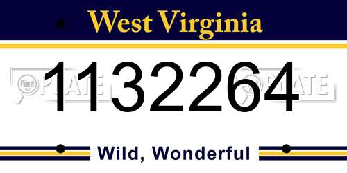 1132264 West Virginia License Plate