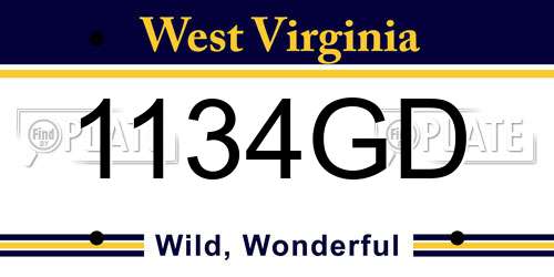 1134GD West Virginia License Plate