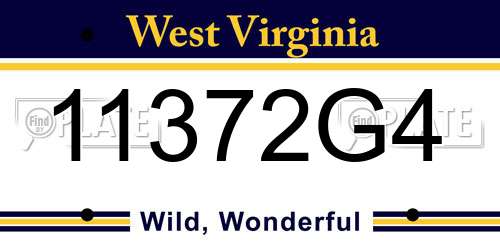 11372G4 West Virginia License Plate