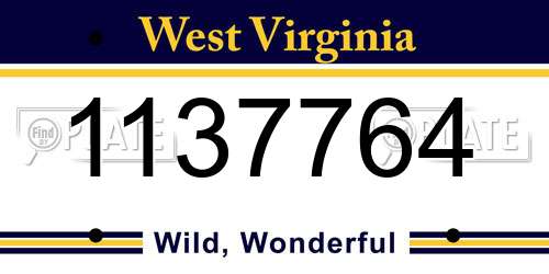 1137764 West Virginia License Plate