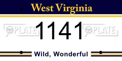 1141 West Virginia License Plate
