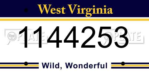1144253 West Virginia License Plate