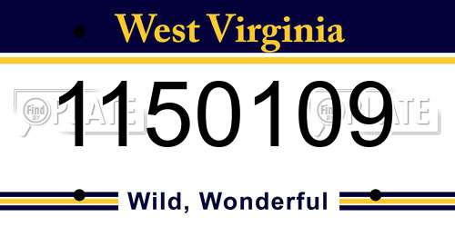 1150109 West Virginia License Plate