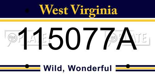 115077A West Virginia License Plate