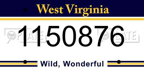 1150876 West Virginia License Plate