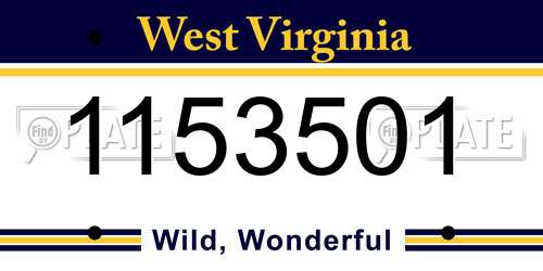 1153501 West Virginia License Plate