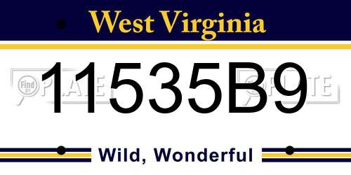 11535B9 West Virginia License Plate