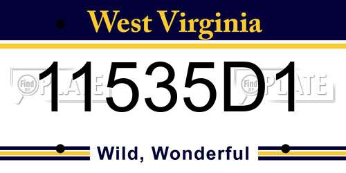11535D1 West Virginia License Plate