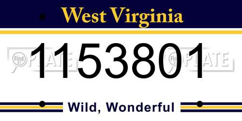 1153801 West Virginia License Plate