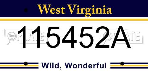 115452A West Virginia License Plate