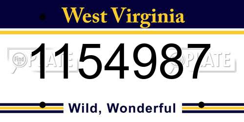 1154987 West Virginia License Plate