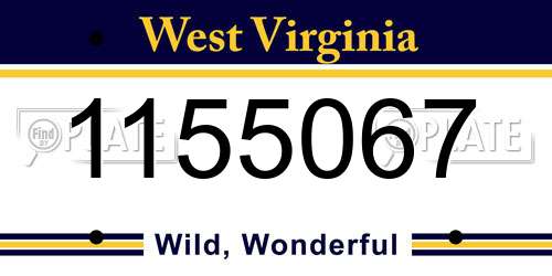 1155067 West Virginia License Plate