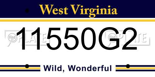 11550G2 West Virginia License Plate
