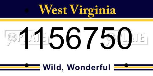 1156750 West Virginia License Plate