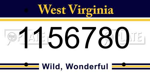 1156780 West Virginia License Plate