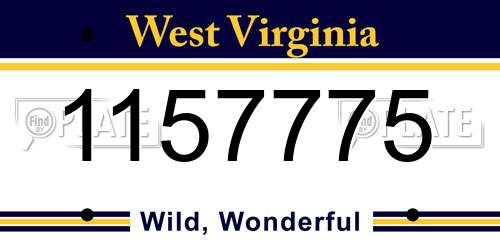 1157775 West Virginia License Plate