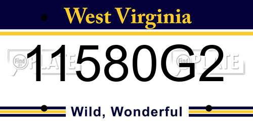 11580G2 West Virginia License Plate