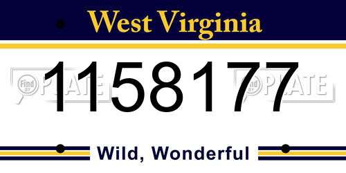 1158177 West Virginia License Plate