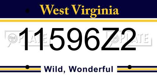 11596Z2 West Virginia License Plate