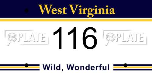 116 West Virginia License Plate