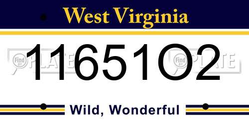 11651O2 West Virginia License Plate