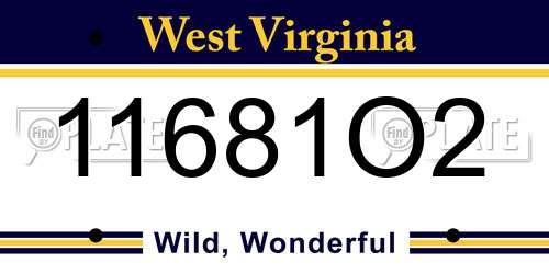 11681O2 West Virginia License Plate