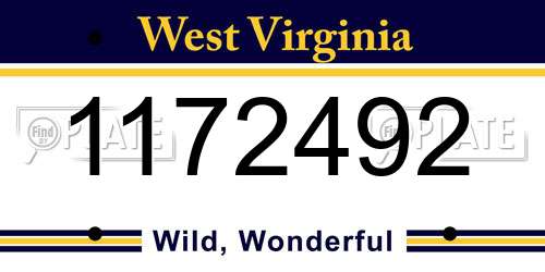1172492 West Virginia License Plate