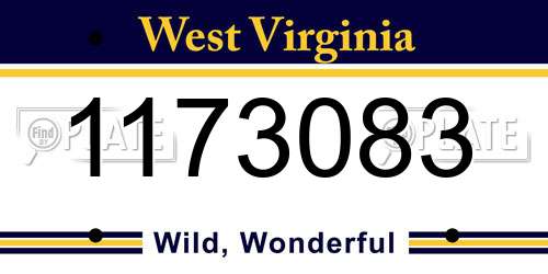 1173083 West Virginia License Plate