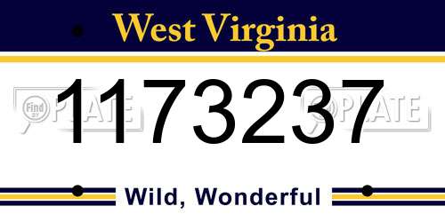1173237 West Virginia License Plate