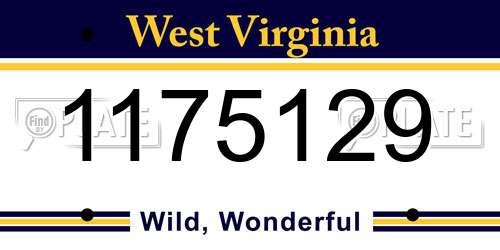 1175129 West Virginia License Plate