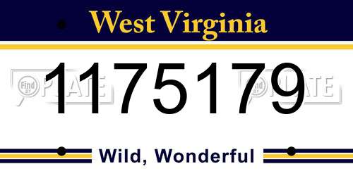 1175179 West Virginia License Plate