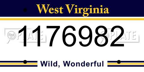1176982 West Virginia License Plate